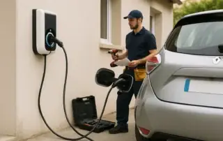 Installation borne de recharge Poussan